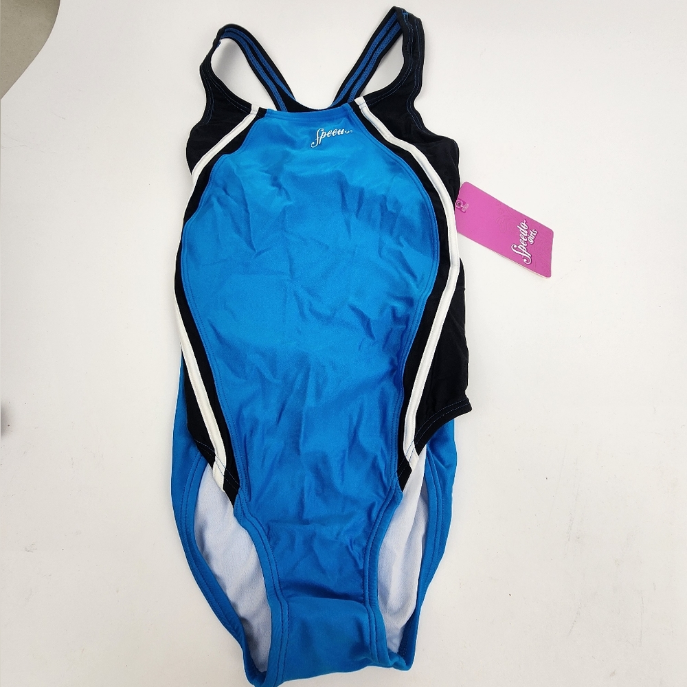 Speedo Girls Youth Swimsuit One Piece Blue Sizes 12,14, and 16 Available